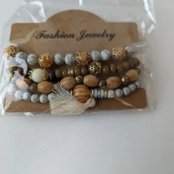 NWT Boho Handmade Beaded Bracelet Set - Picture 2 of 2